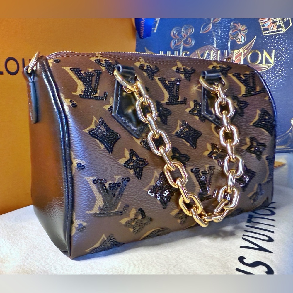 NWT Louis Vuitton Speedy Sequins Bandouliere 20 Ski Collection Limited Edition